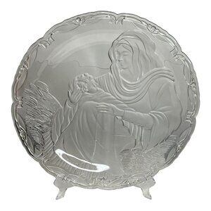Mikasa Madonna & Child Frosted Display Serving Platter‎ Christmas Religious READ
